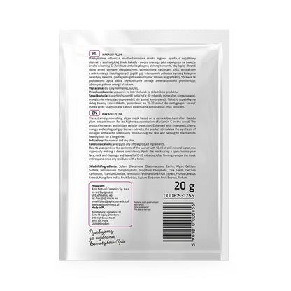 Apis KAKADU PLUM Śliwkowa maska algowa z nasionami chia / 20 g — opakowanie