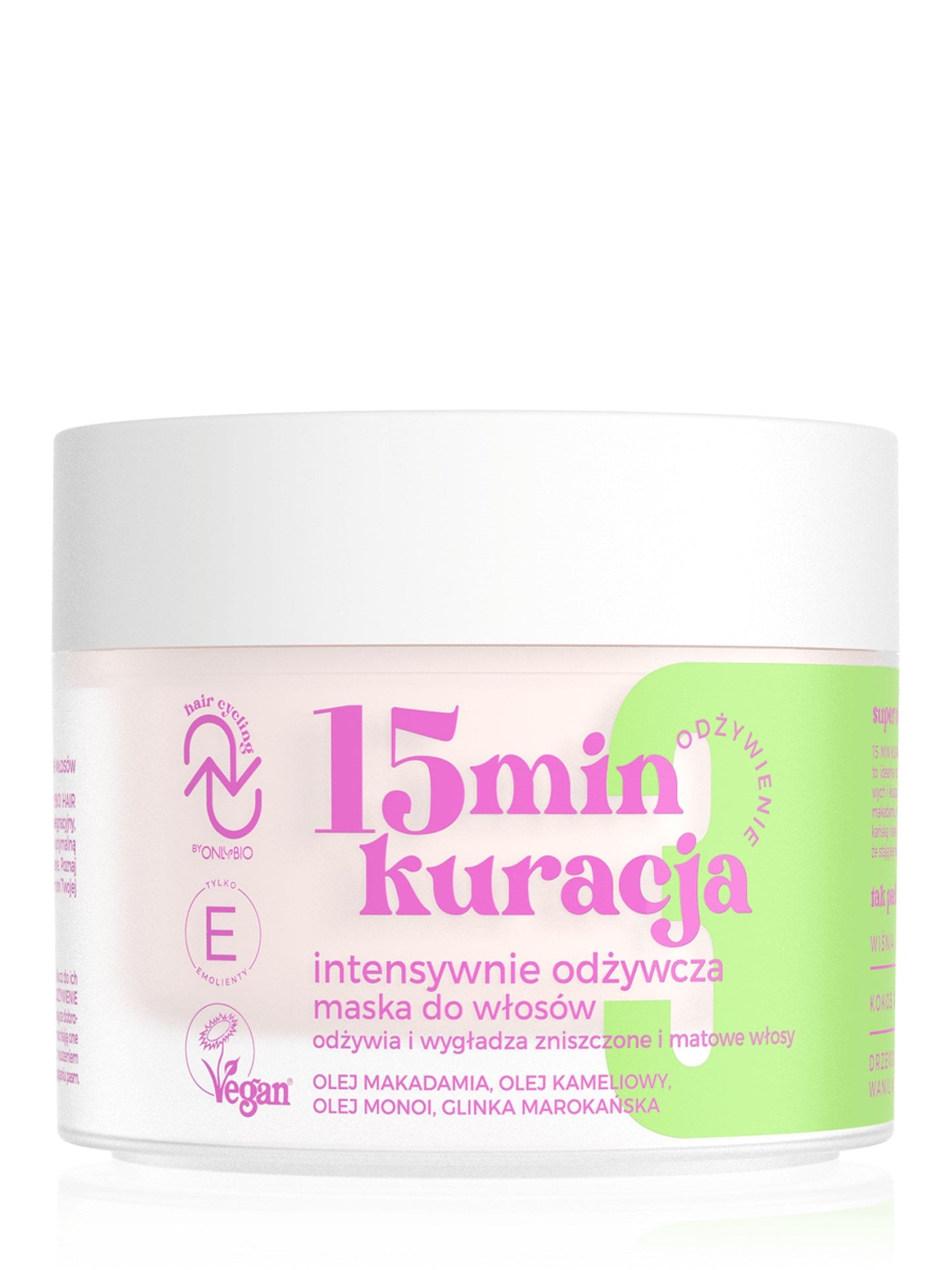 OnlyBio Hair Cycling by ONLYBIO Odżywienie 15minutowa kuracja intensywnie odżywcza maska do włosów 280ml