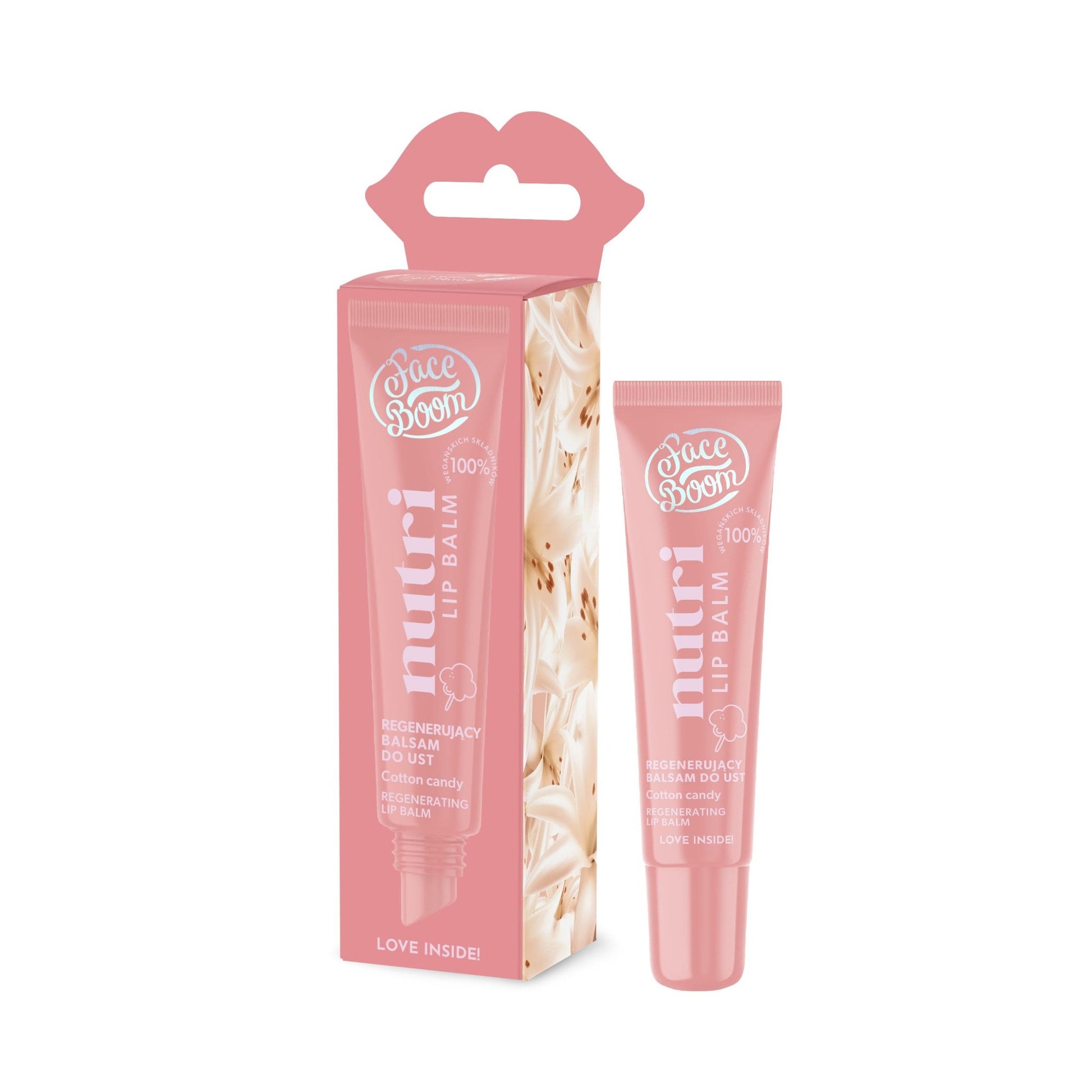 Bielenda FaceBoom NUTRI LIP BALM Regenerujący balsam do ust z ekstraktem z wanilii COTTON CANDY, 10 g