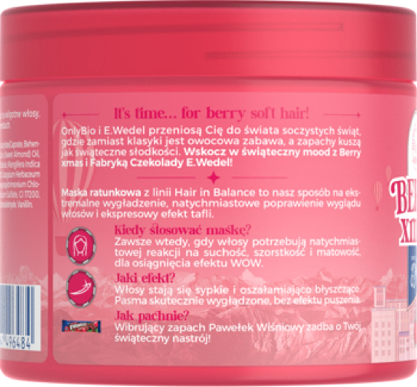OnlyBio x E. Wedel Hair in Balance Maska Ratunkowa do Każdej Porowatości Pawełek Wiśniowy 200 ml — opakowanie