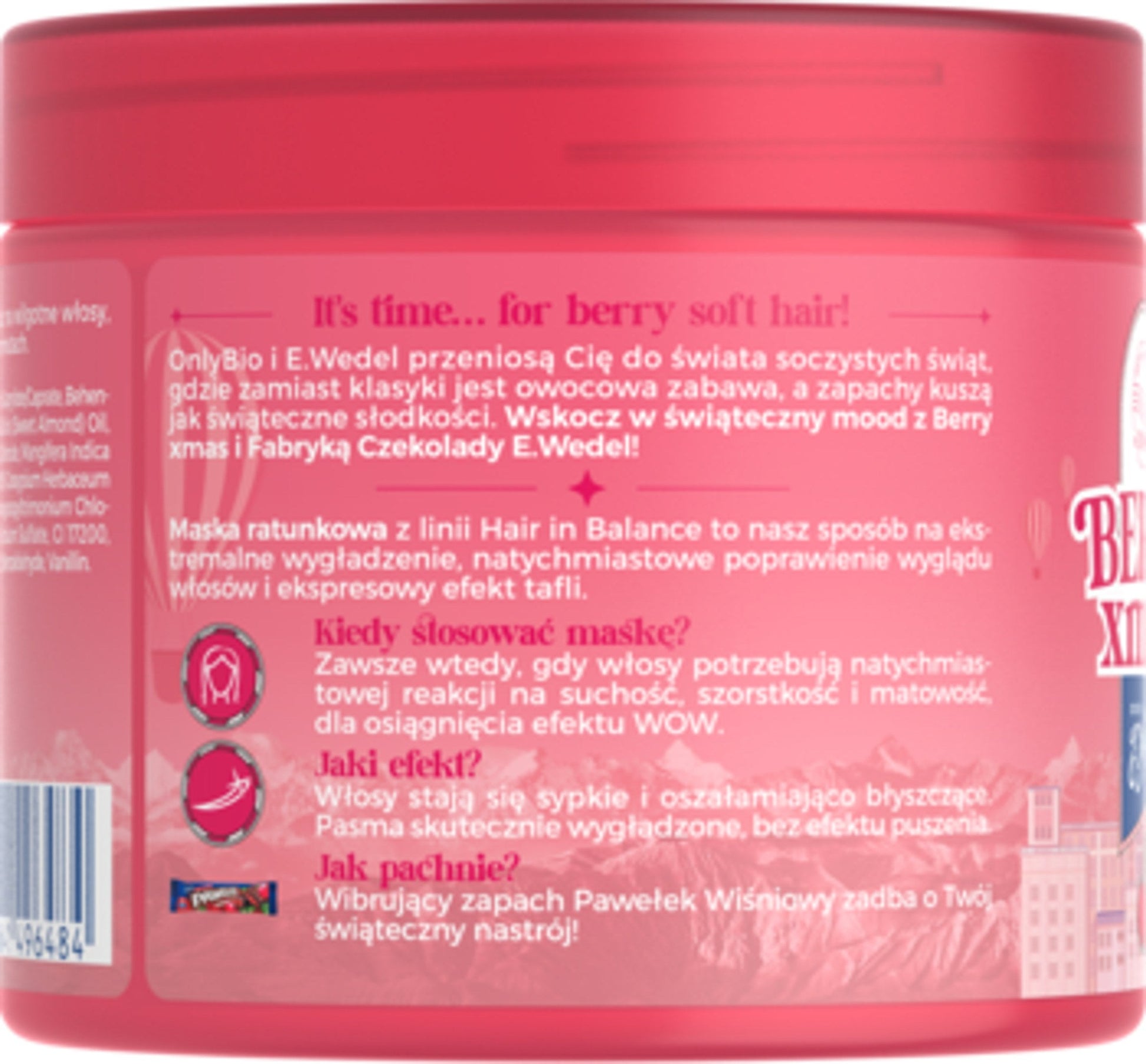 OnlyBio x E. Wedel Hair in Balance Maska Ratunkowa do Każdej Porowatości Pawełek Wiśniowy 200 ml — opakowanie