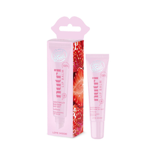 Bielenda FaceBoom NUTRI LIP BALM Odżywczy balsam do ust z sokiem z truskawki LOLLIPOP, 10 g