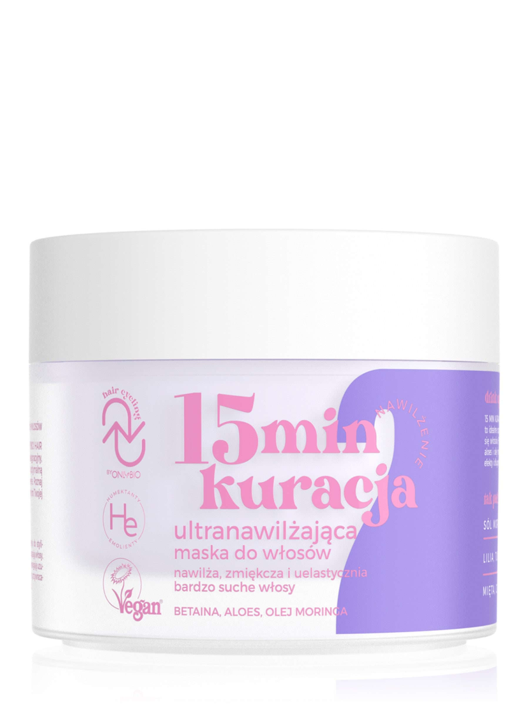 OnlyBio Hair Cycling by ONLYBIO Nawilżenie 15minutowa kuracja ultranawilżająca maska do włosów 280ml