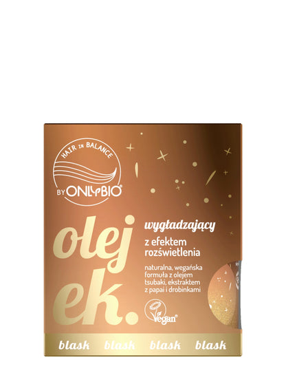 OnlyBio Hair in Balance by ONLYBIO Olejek wygładzający z efektem rozświetlenia, 20 ml — opakowanie