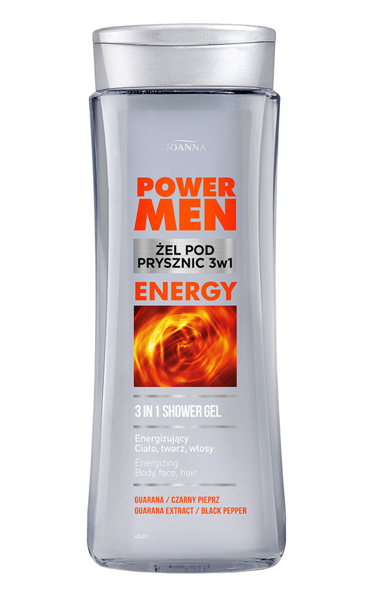 Joanna Power Men ENERGY – Żel pod Prysznic 3w1 Pieprz i Guarana