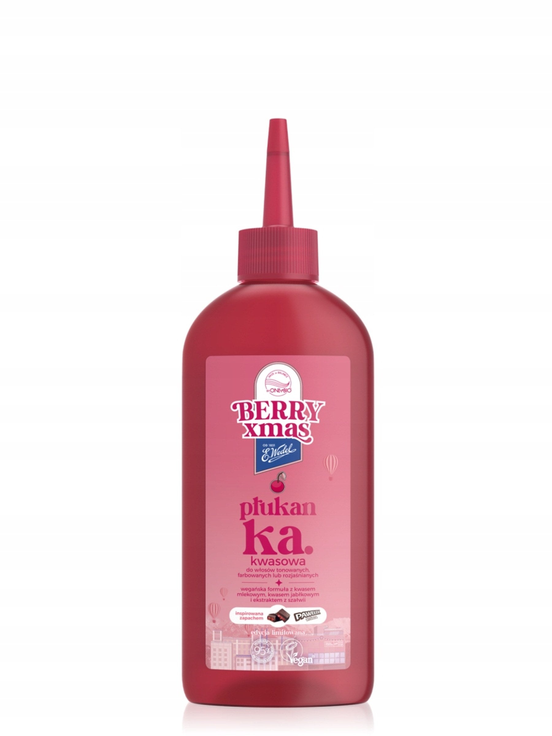 OnlyBio x E. Wedel Hair in Balance Płukanka Kwasowa Pawełek Wiśniowy 300 ml — opakowanie