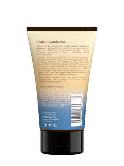 ONLYBIO Kombucha Matujący żel do demakijażu i mycia twarzy, 150 ml — opakowanie