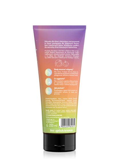 OnlyBio Hair in Balance KIDS by ONLYBIO Odżywka bez spłukiwania ułatwiająca rozczesywanie włosów, 200 ml — opakowanie