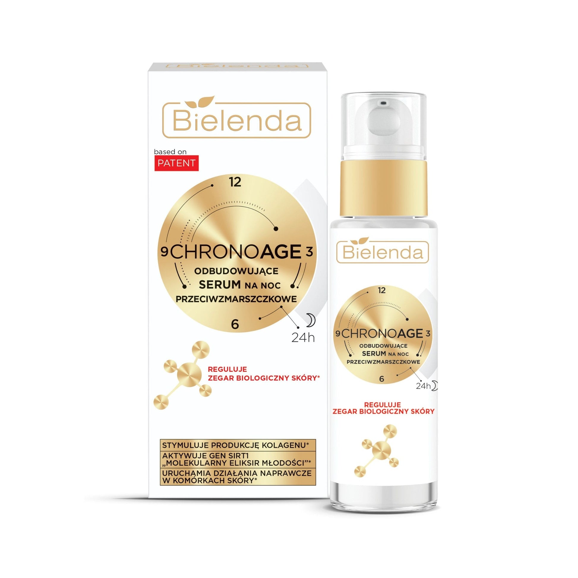 Bielenda CHRONO AGE 24H Odbudowujące serum przeciwzmarszczkowe na noc, 30 ml