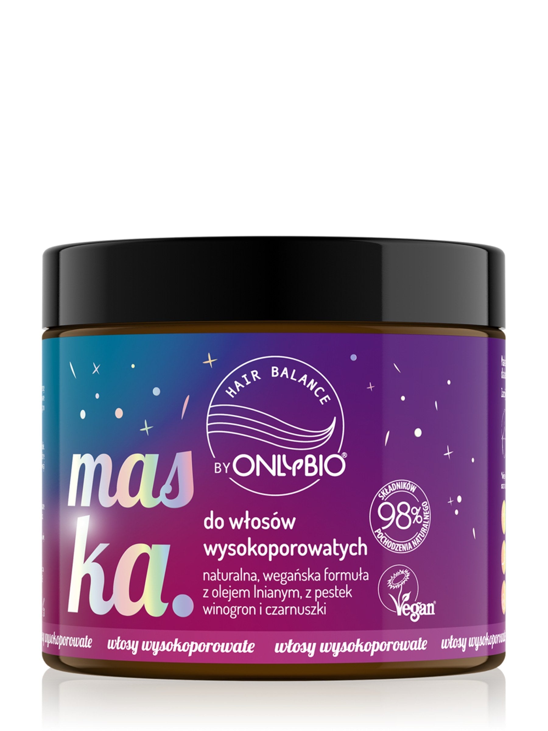 OnlyBio Hair in Balance by ONLYBIO Maska do włosów wysokoporowatych, 400 ml
