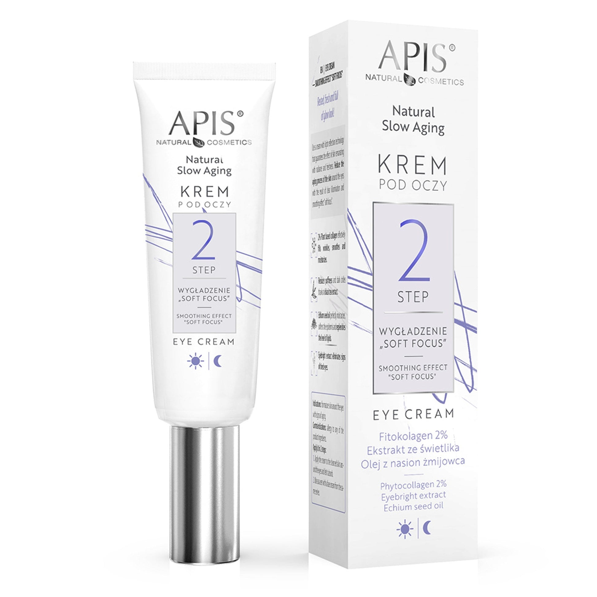 Apis NATURAL SLOW AGING Krem pod oczy STEP 2 WYGŁADZENIE „SOFT FOCUS” / 15 ml