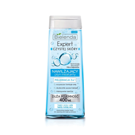 Bielenda EXPERT CZYSTEJ SKÓRY Nawilżający płyn micelarny 3w1, 400 ml