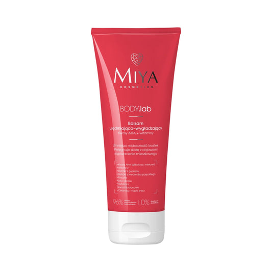 Miya BODY.lab ujędrniająco-wygładzający balsam do ciała z kwasami AHA i witaminami, 200 ml