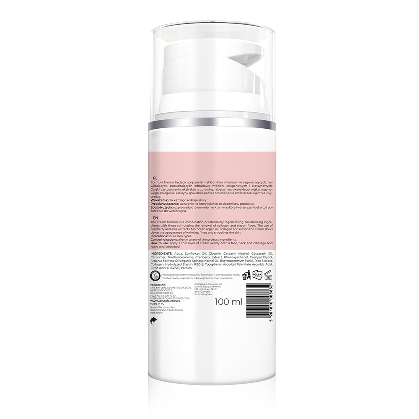 Apis ŻURAWINOWA WITALNOŚĆ Ujędrniający krem z żurawiną i olejkiem arganowym / 100 ml — opakowanie