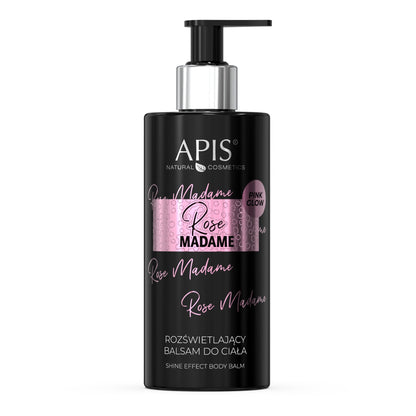 Apis ROSE MADAME Rozświetlajacy balsam do ciała z drobinkami / 300 ml